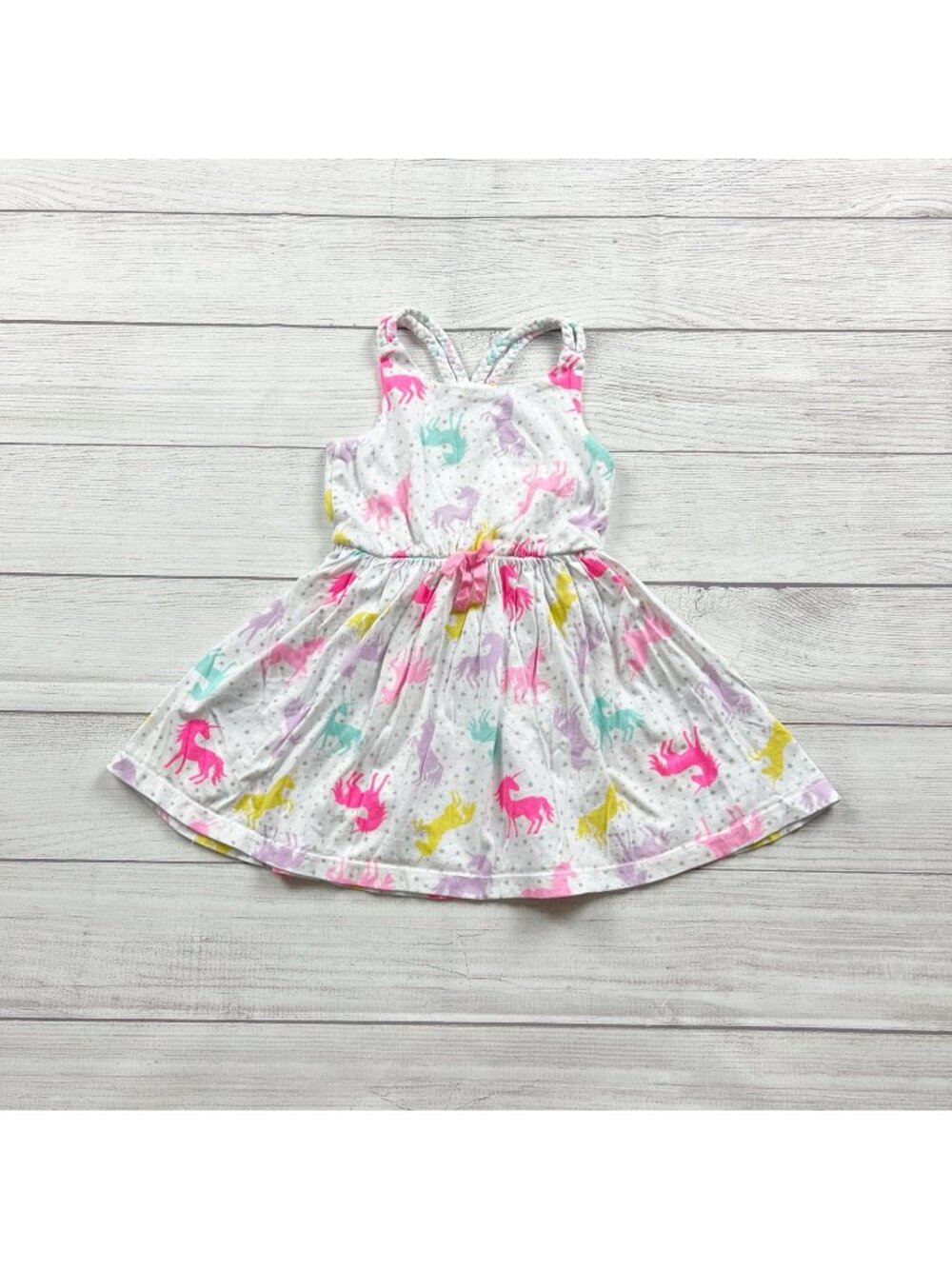 Tommy Bahama Girls Unicorn Print Sleeveless Dress White Multicolor 4